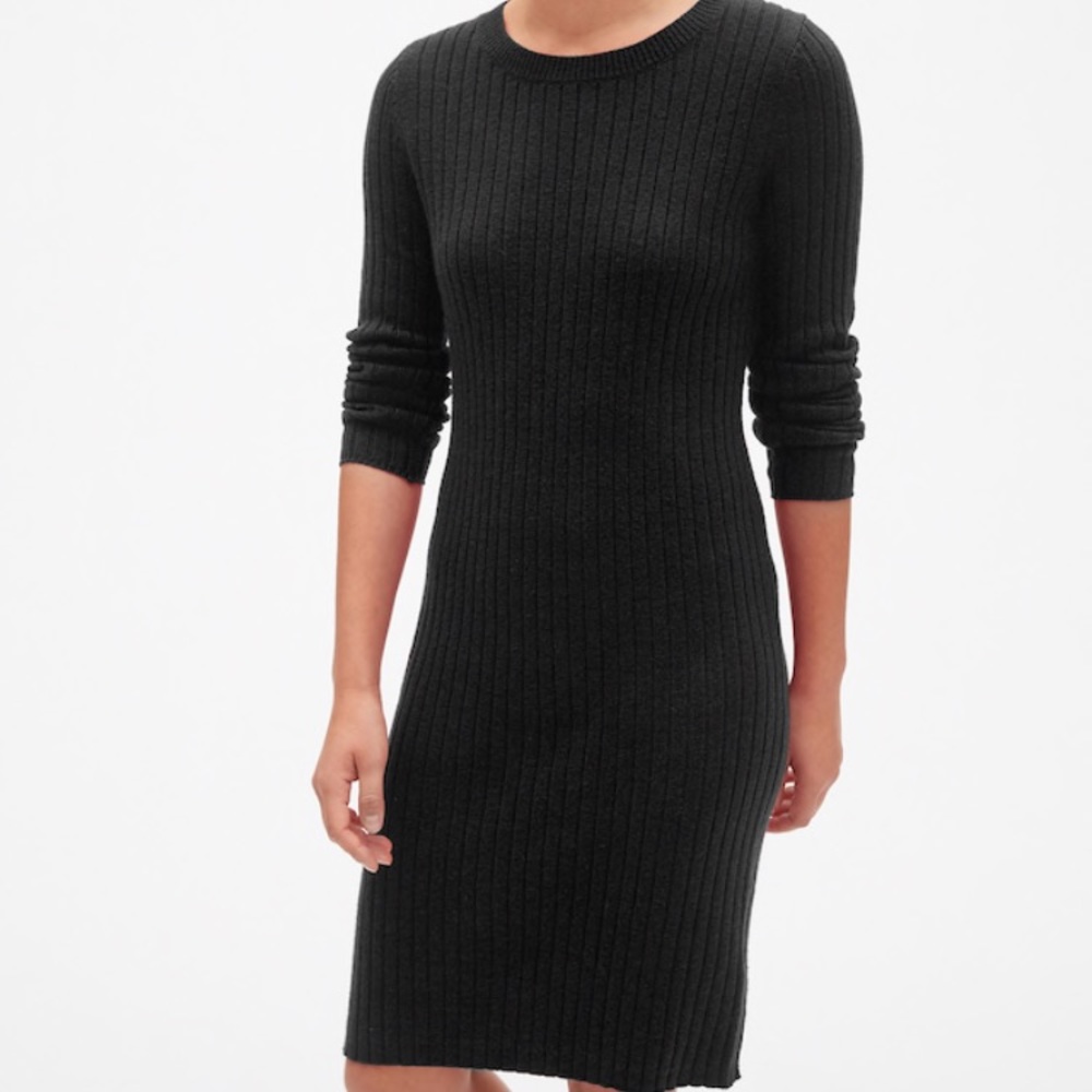 GAP Cozy Ribbed Crewneck Sweater Dress
